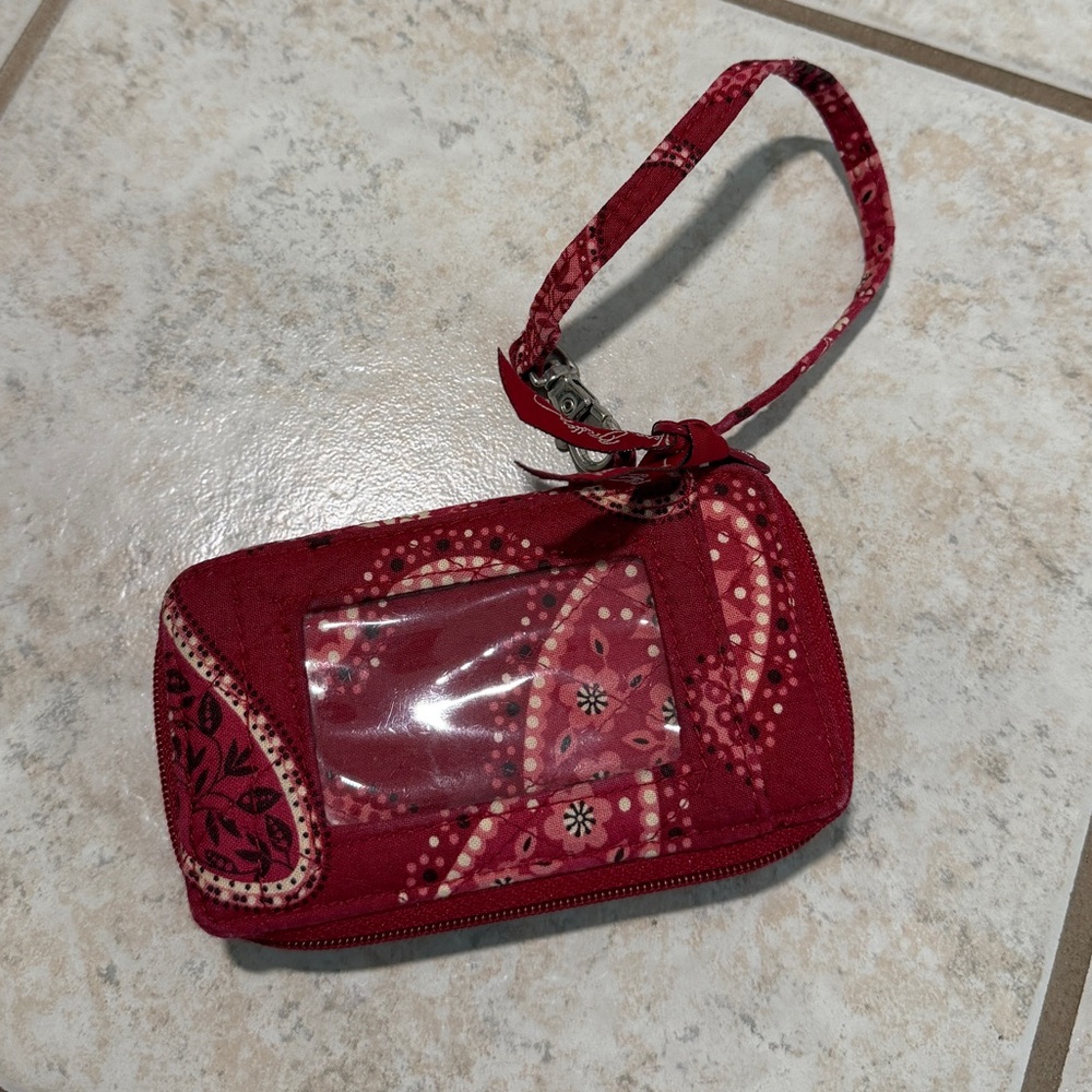 Vera Bradley Mesa Red Paisley Wristlet (retired pattern)